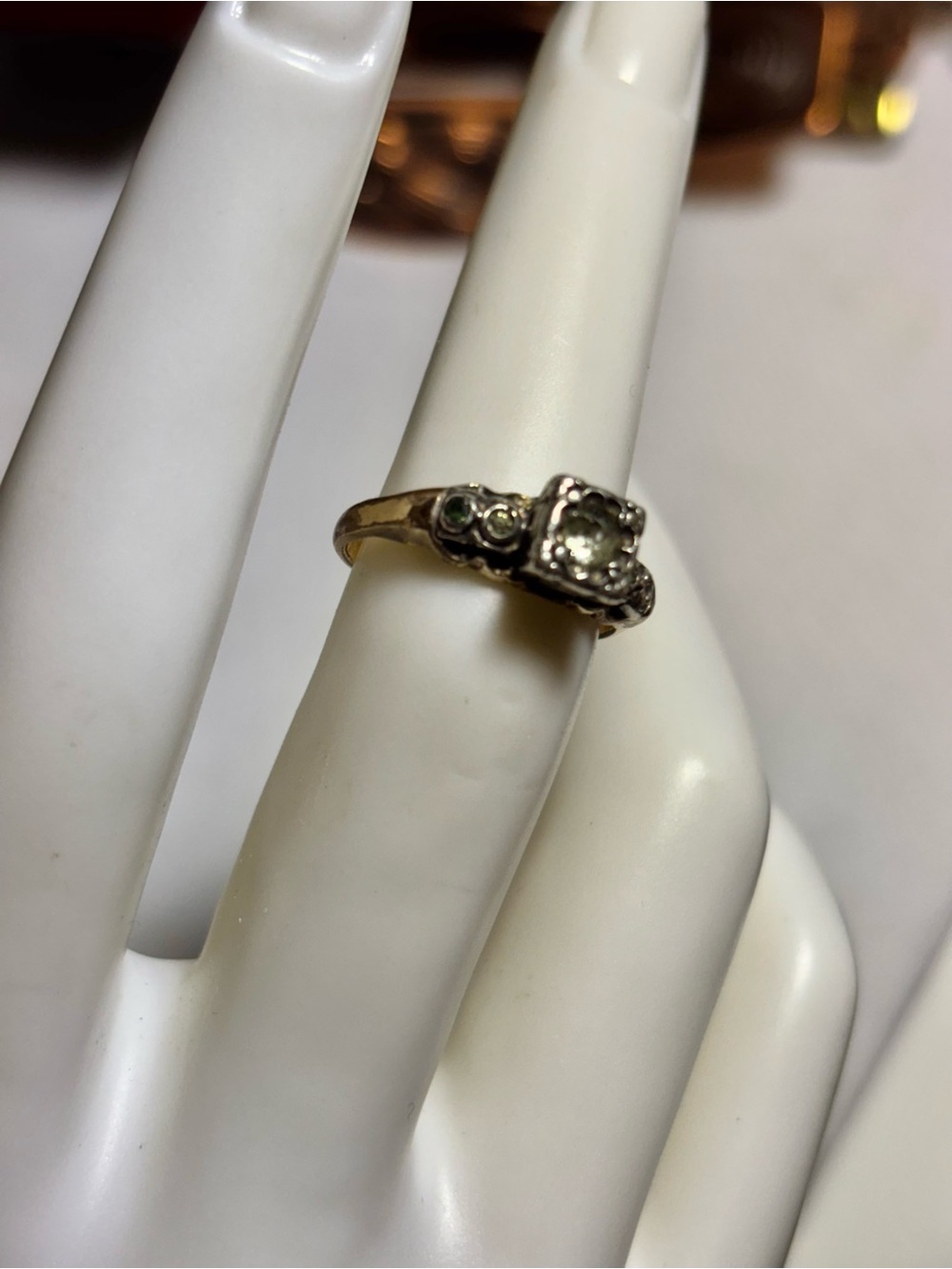 Gold Filled Ring Old Paste Stone